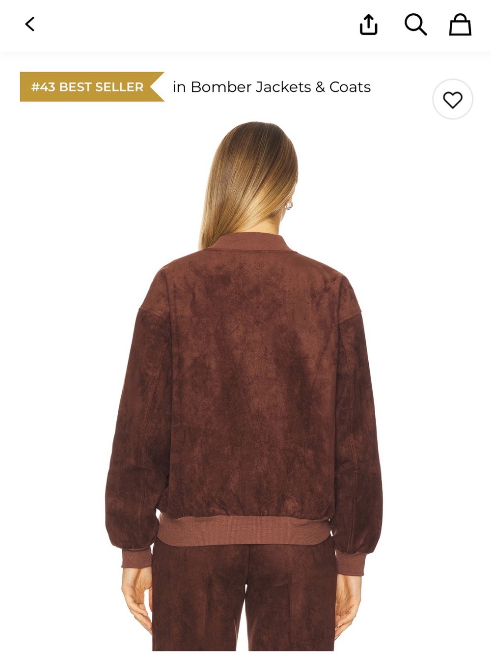 Amanda Uprichard x Revolve Vero Suede Bomber Jacket Brand New - Picture 3 of 6